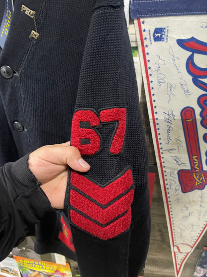 M - Polo Ralph Lauren Black Letterman Tiger Cardigan