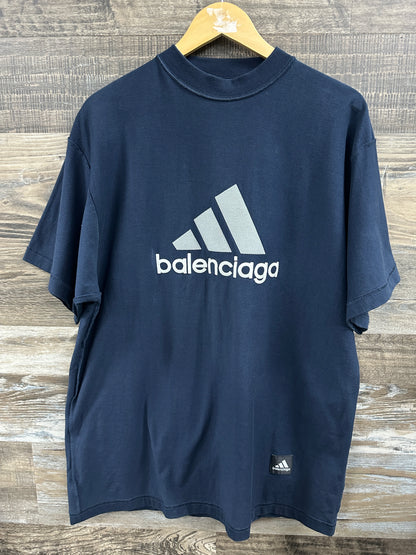 XL - Balenciaga Adidas Navy Tee