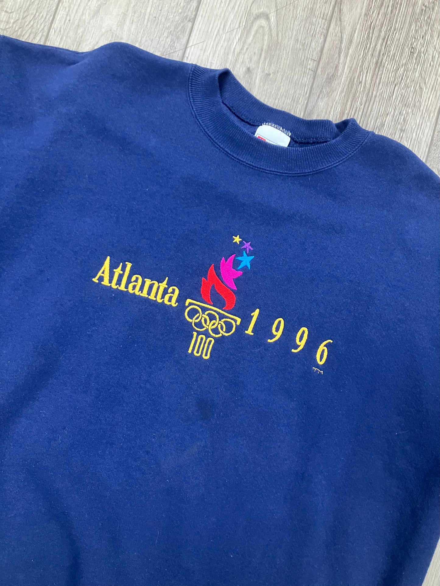 Atlanta ‘96 Olympics vintage navy blue crewneck XL