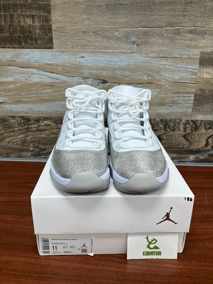 Jordan 11 White Metallic Silver Size 11W