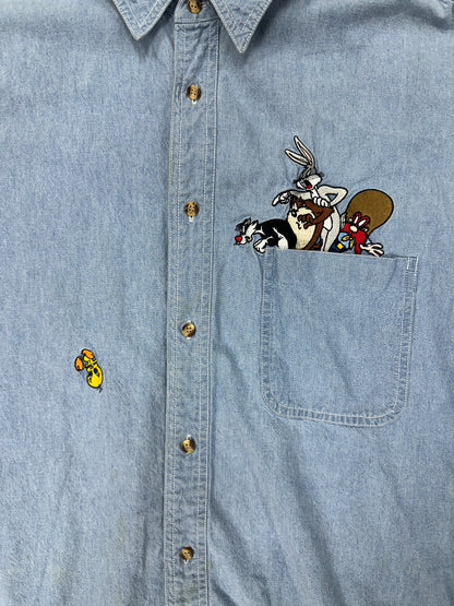 Looney toons button up XL