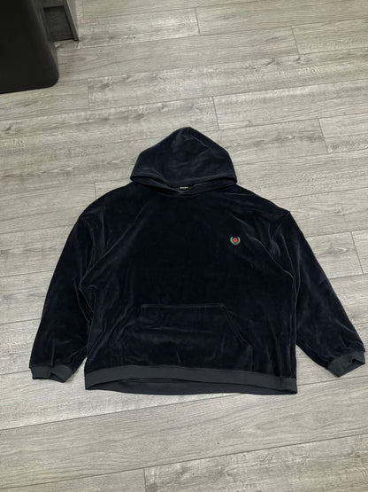 M - Yeezy Season 5 black velour hoodie