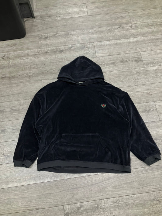 M - Yeezy Season 5 black velour hoodie