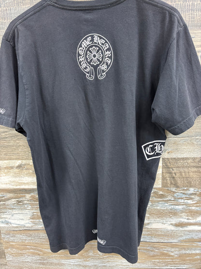 Chrome hearts t bar vertical logo tee shirt Large