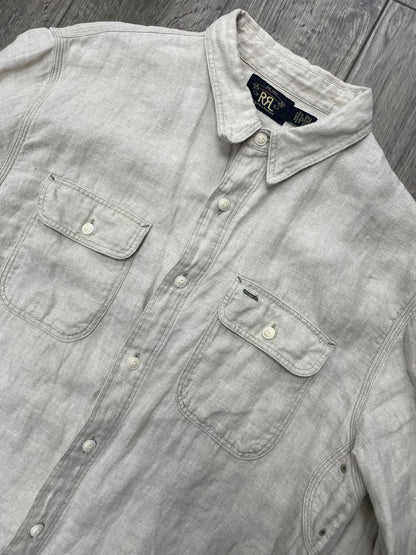 RRL Linen Herringbone Twill Workshirt L