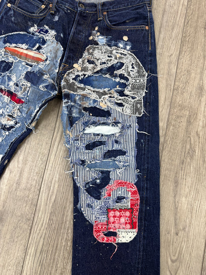 Kapital Patchwork boro Denim Size 31x28