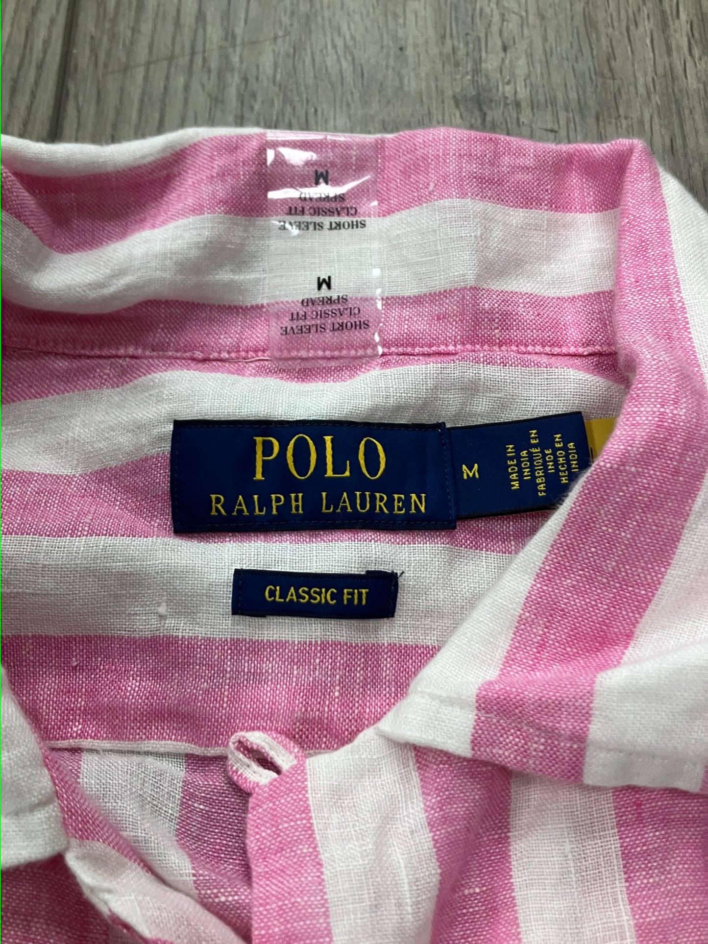 Polo Pink Linen Button Up Size M