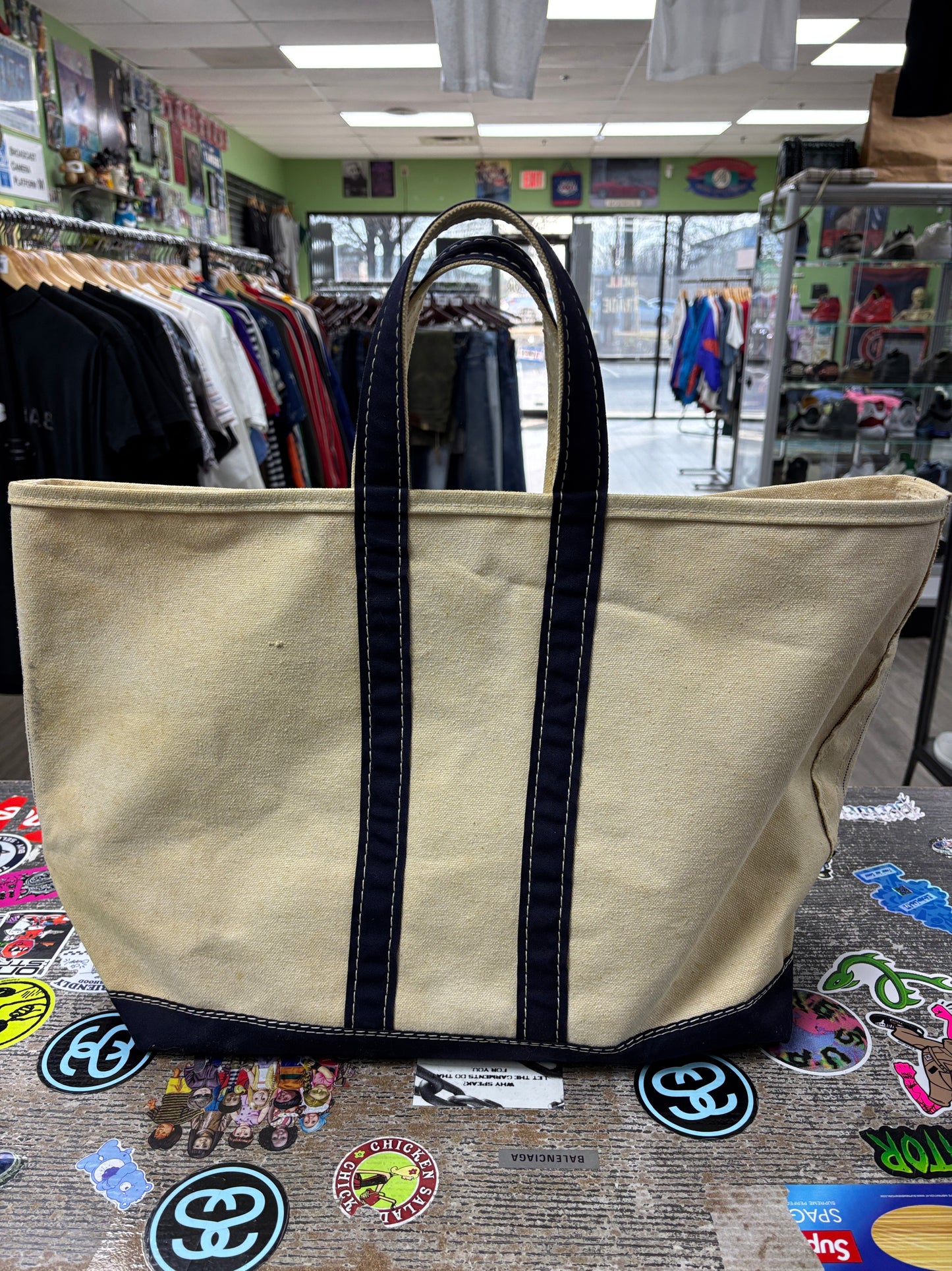 L.L. BEAN Boat and Tote 1980s bag Large Sawtooth Tag