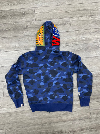 A Bathing Ape Color Camo Shark Full Zip Hoodie M