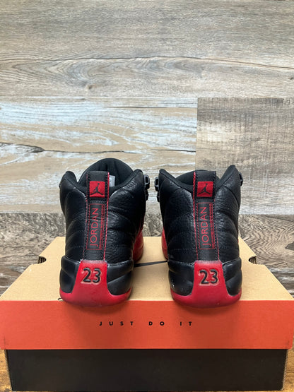 5.5y-Air Jordan 12 Black/Varsity Red ‘Flu Game’ 2016