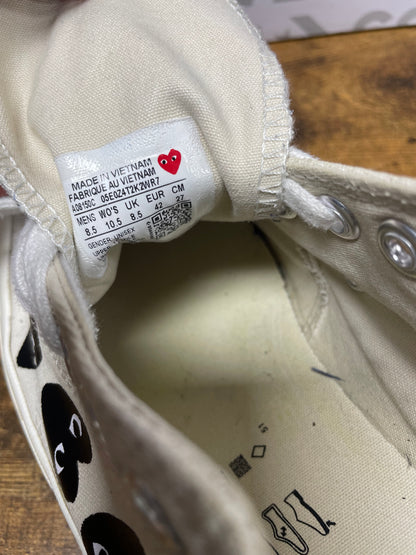 Comme des Garçons PLAY x Converse Chuck 70 Low 'Multi Heart - Milk Black' 8.5