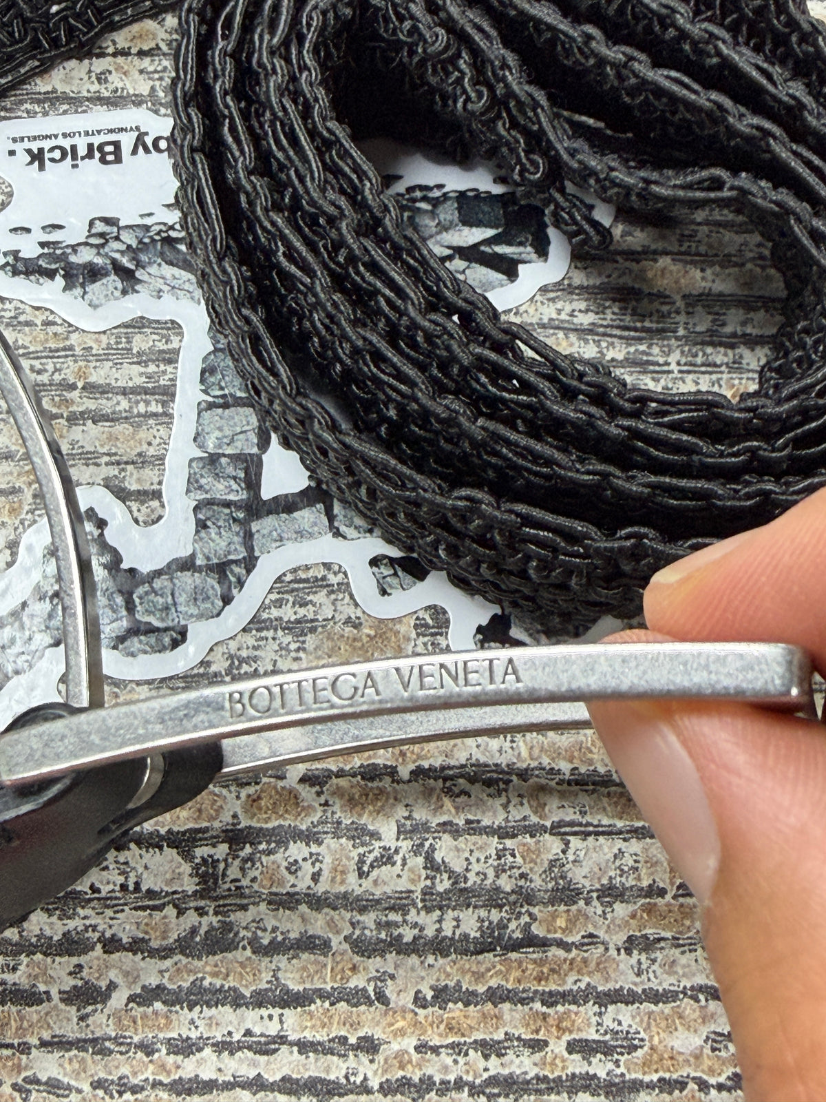 34- Bottega Veneta Woven Belt Black