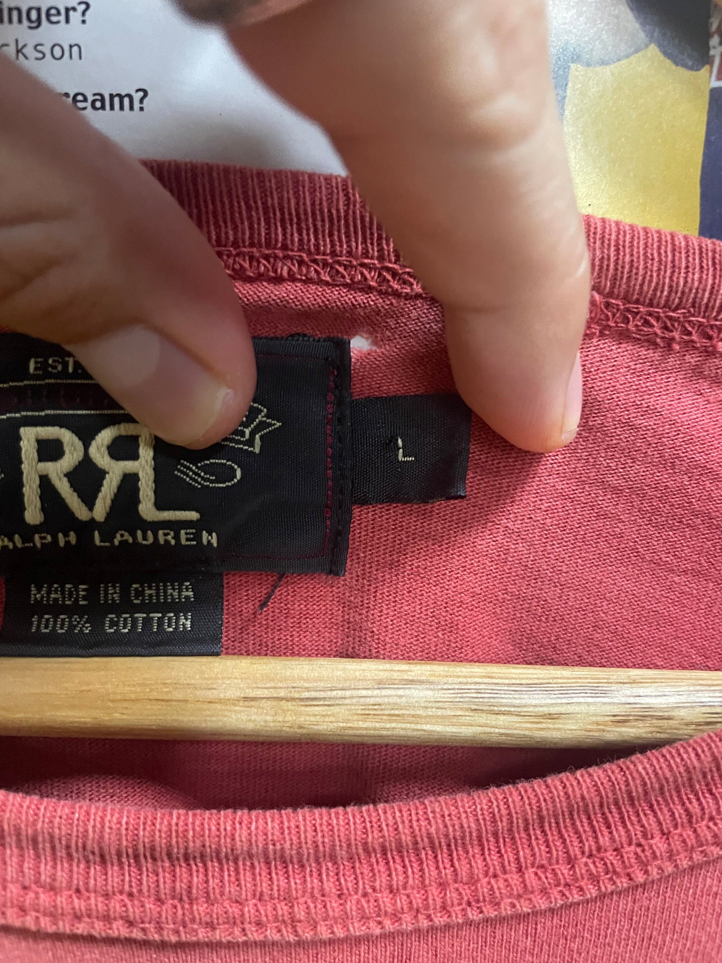 XL - RRL Red Faded New York Tee