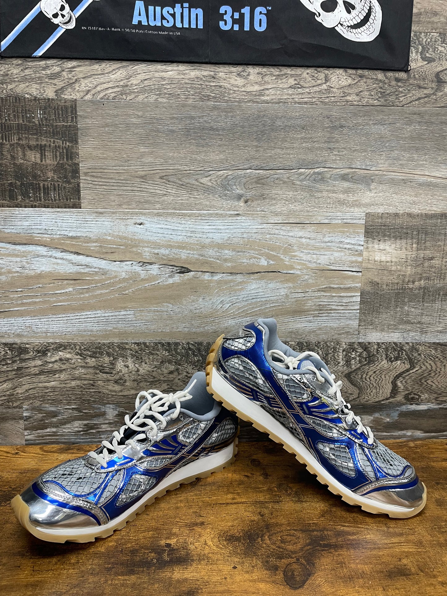 Bottega Veneta Gray & Blue Orbit Sneakers 46