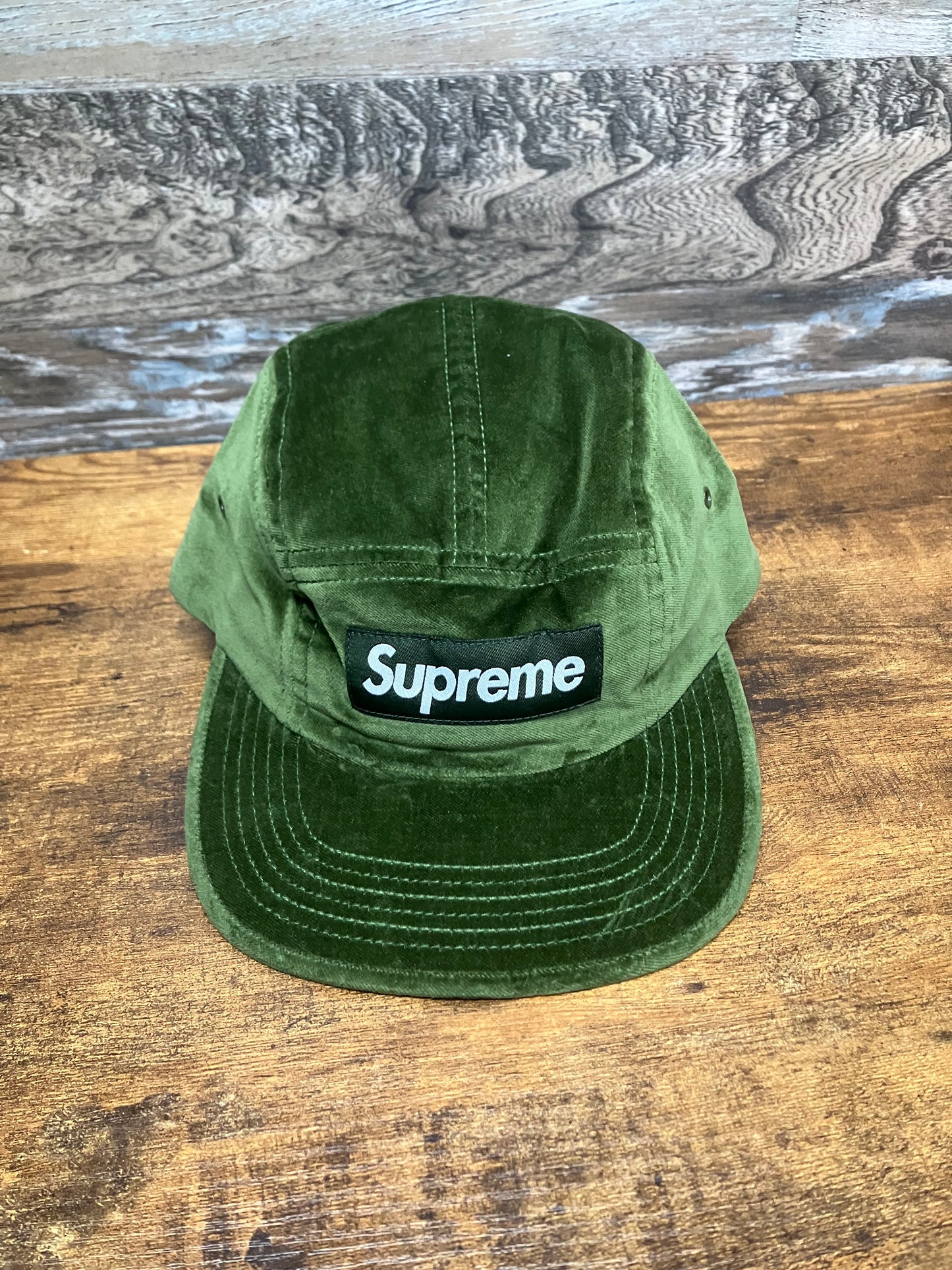OS - Supreme Green Velvet Cap