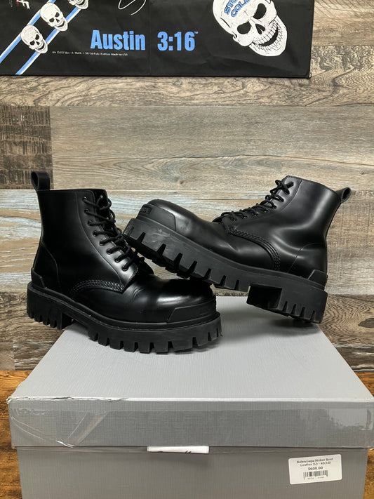 43 - Balenciaga Leather Striker Boot