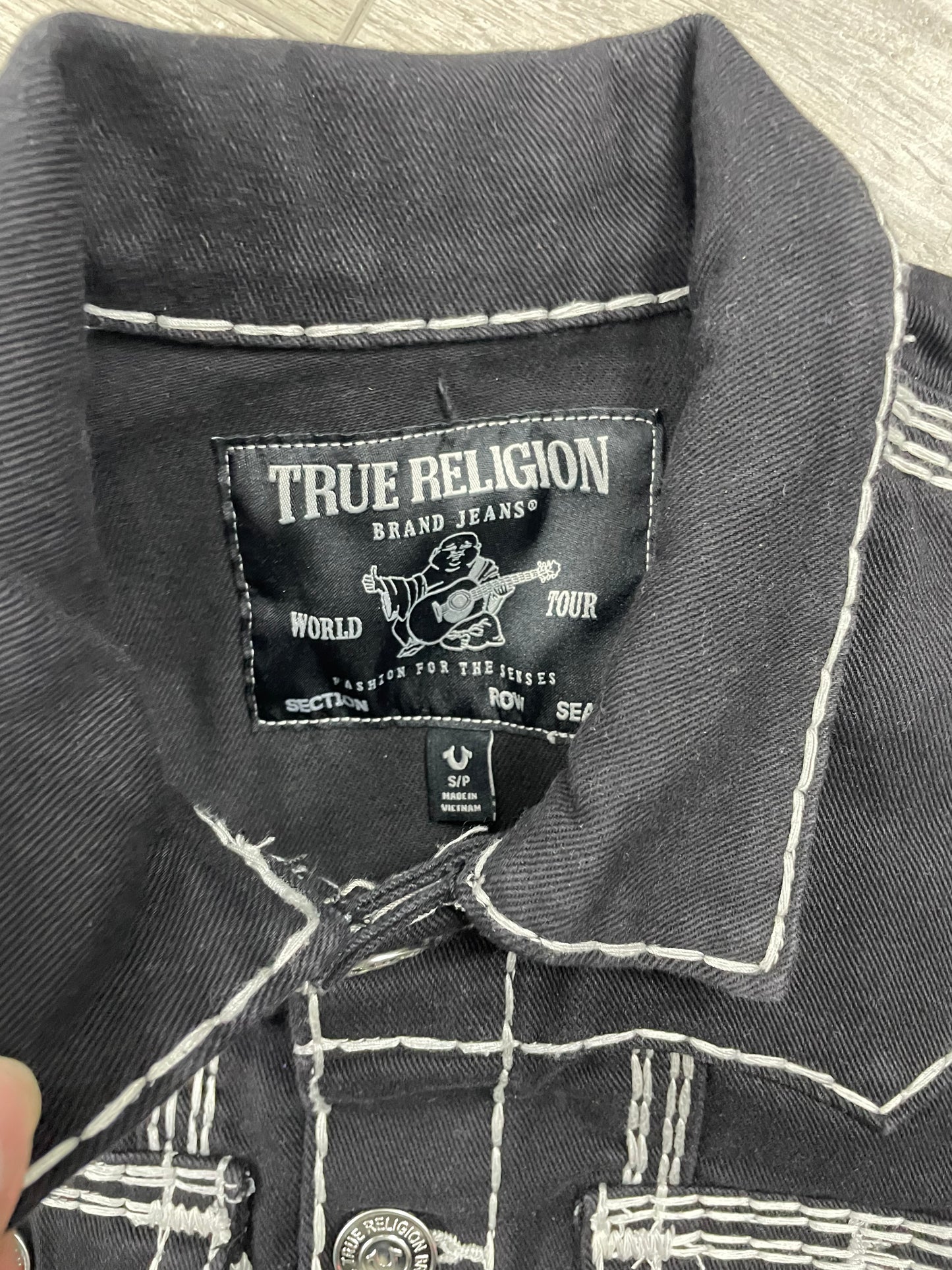 S - True Religion Black Denim Jacket