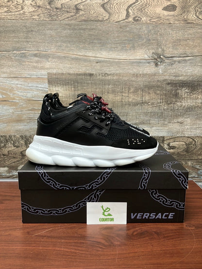Versace Chain Reaction Black Sneakers Size 42.5/9.5 US
