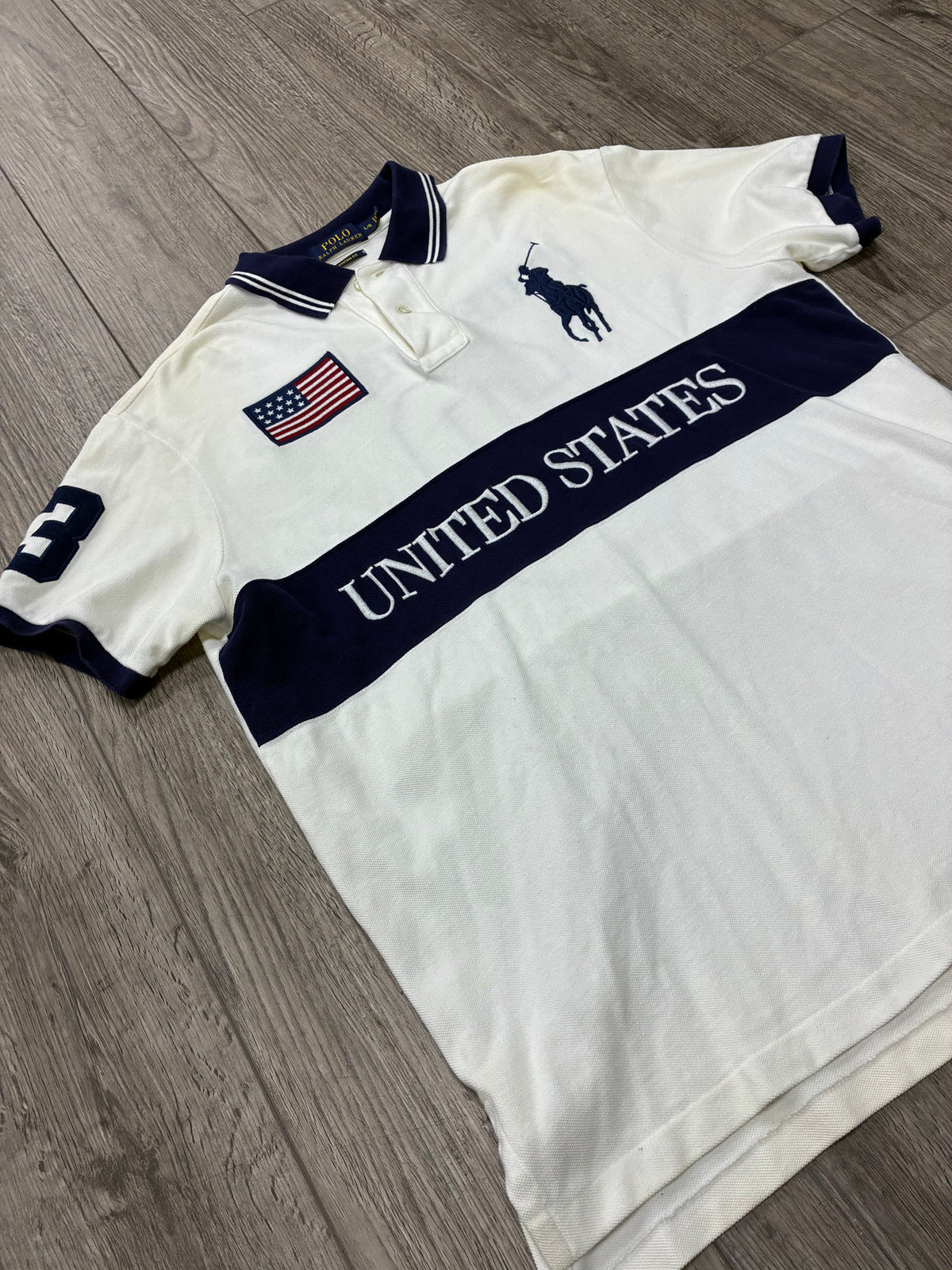 L - Polo ralph Lauren USA Black Stripe