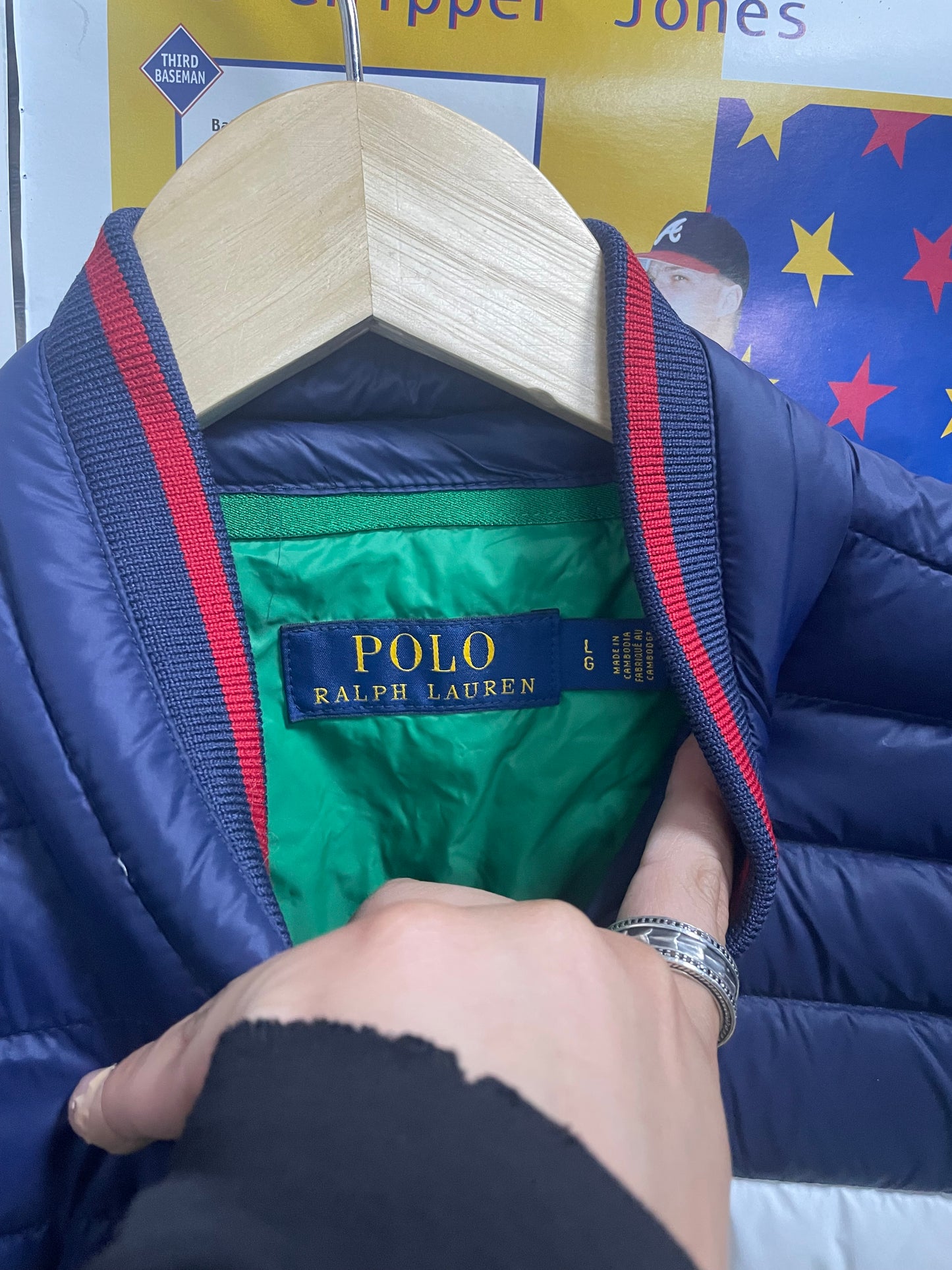 L - Polo Ralph Lauren Striped Packable Down Vest