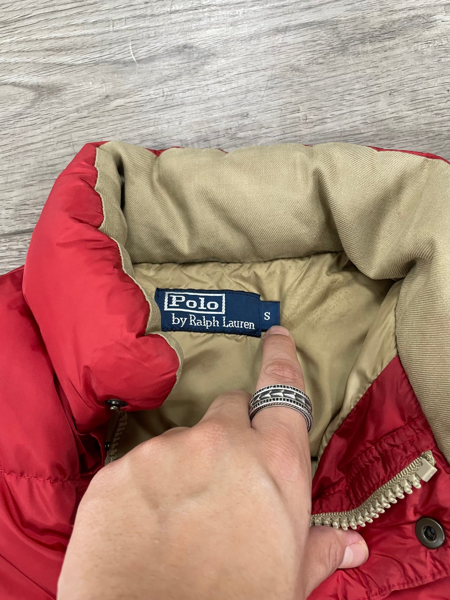 S - Vtg Polo Ralph Lauren red puffer vest