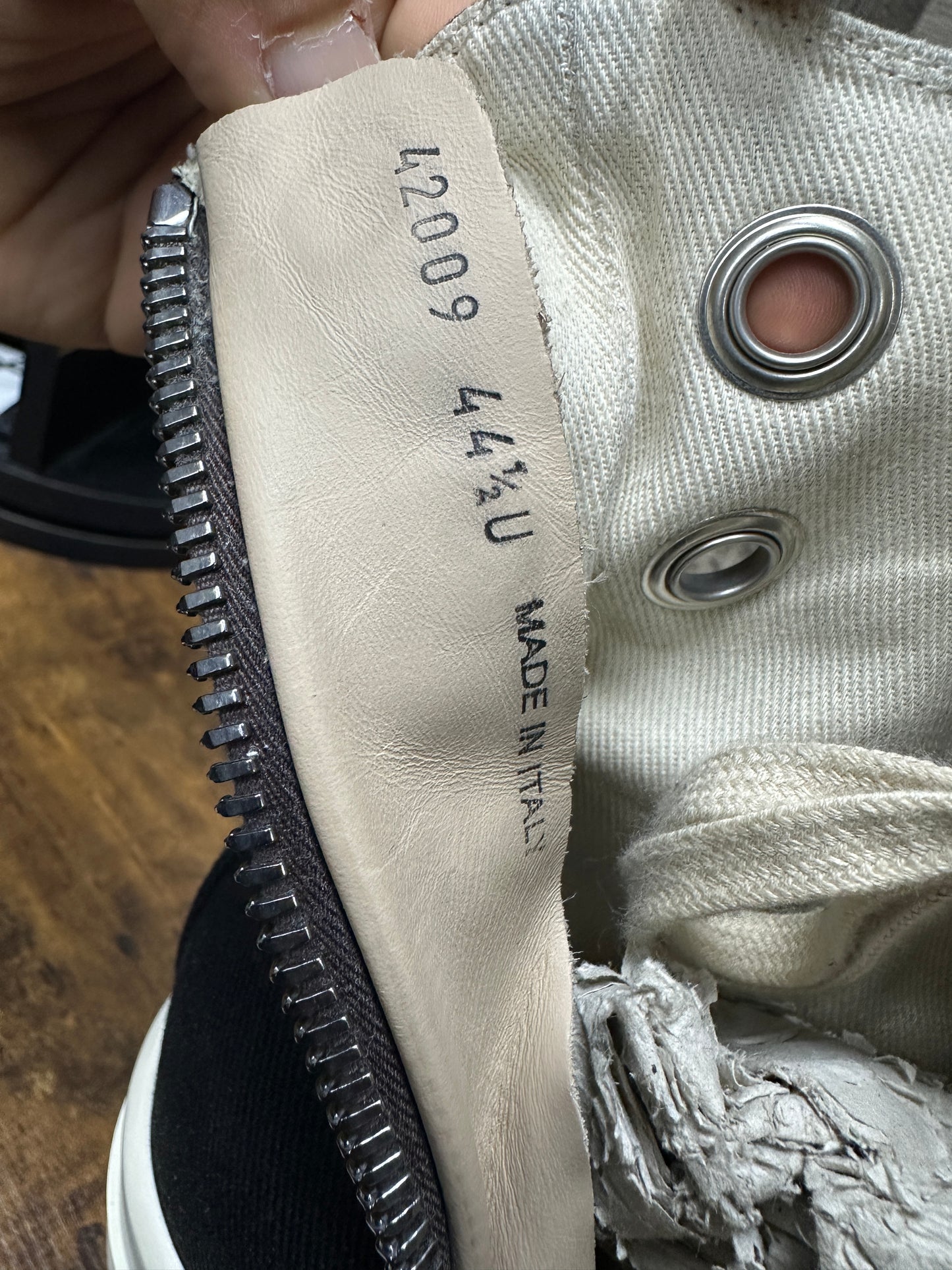 44.5/11.5 - Rick Owen’s Ramones Drkshdw