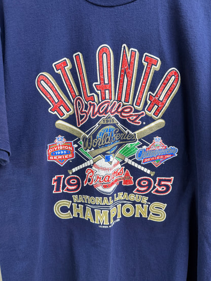 XL - Atlanta Braves 1995 NLC Tee Navy