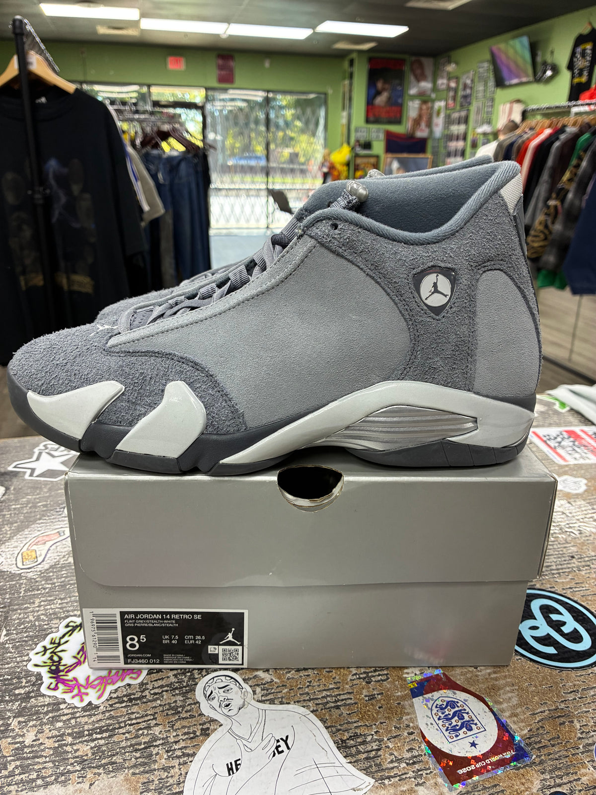 8.5 - Jordan 14 Flint Grey New