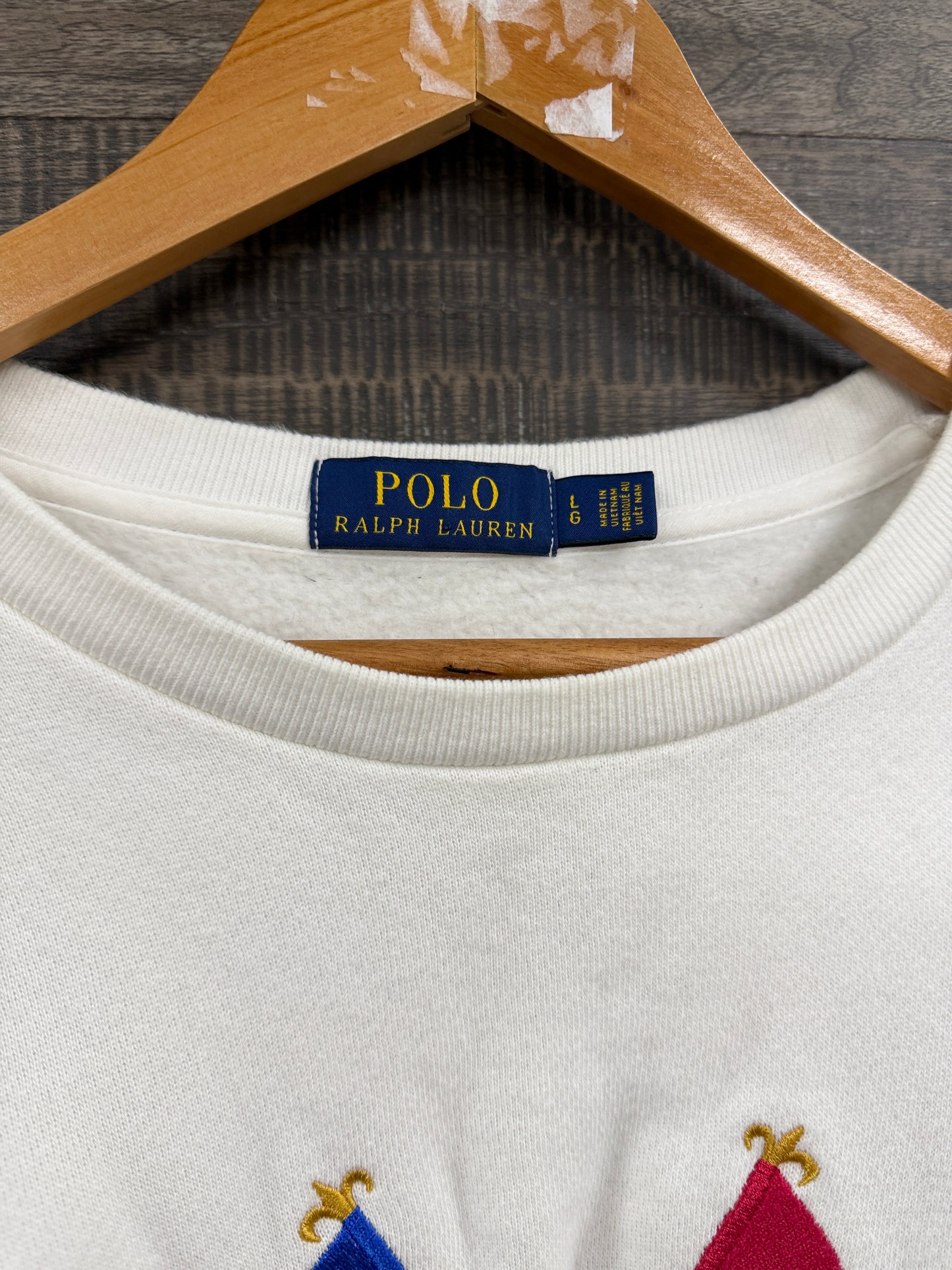 L- Polo Anniversary cross flags crewneck