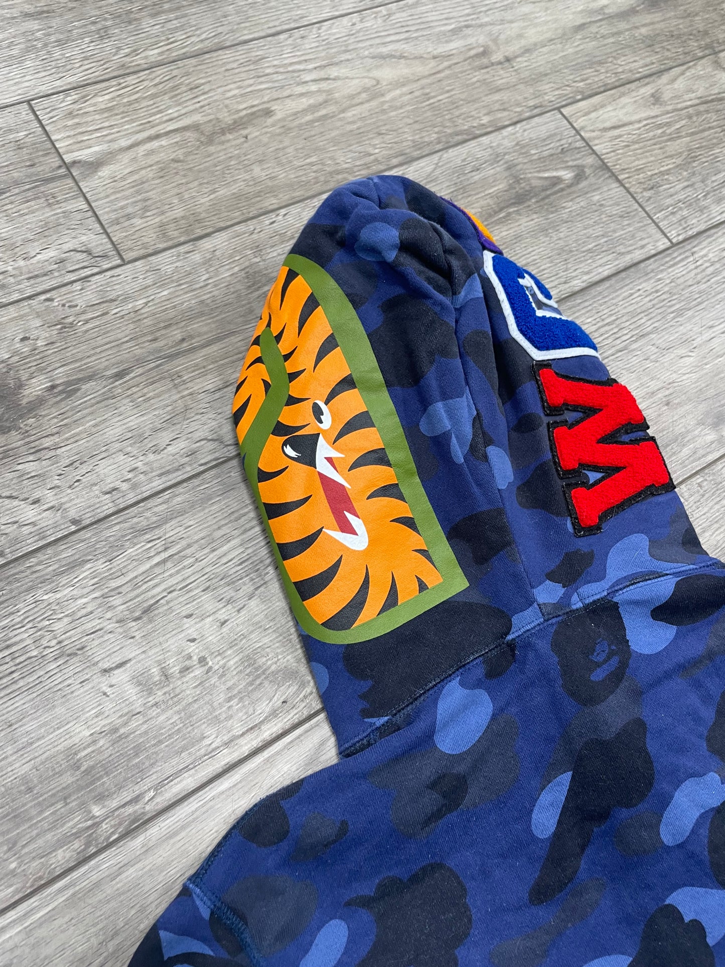 A Bathing Ape Color Camo Shark Full Zip Hoodie M