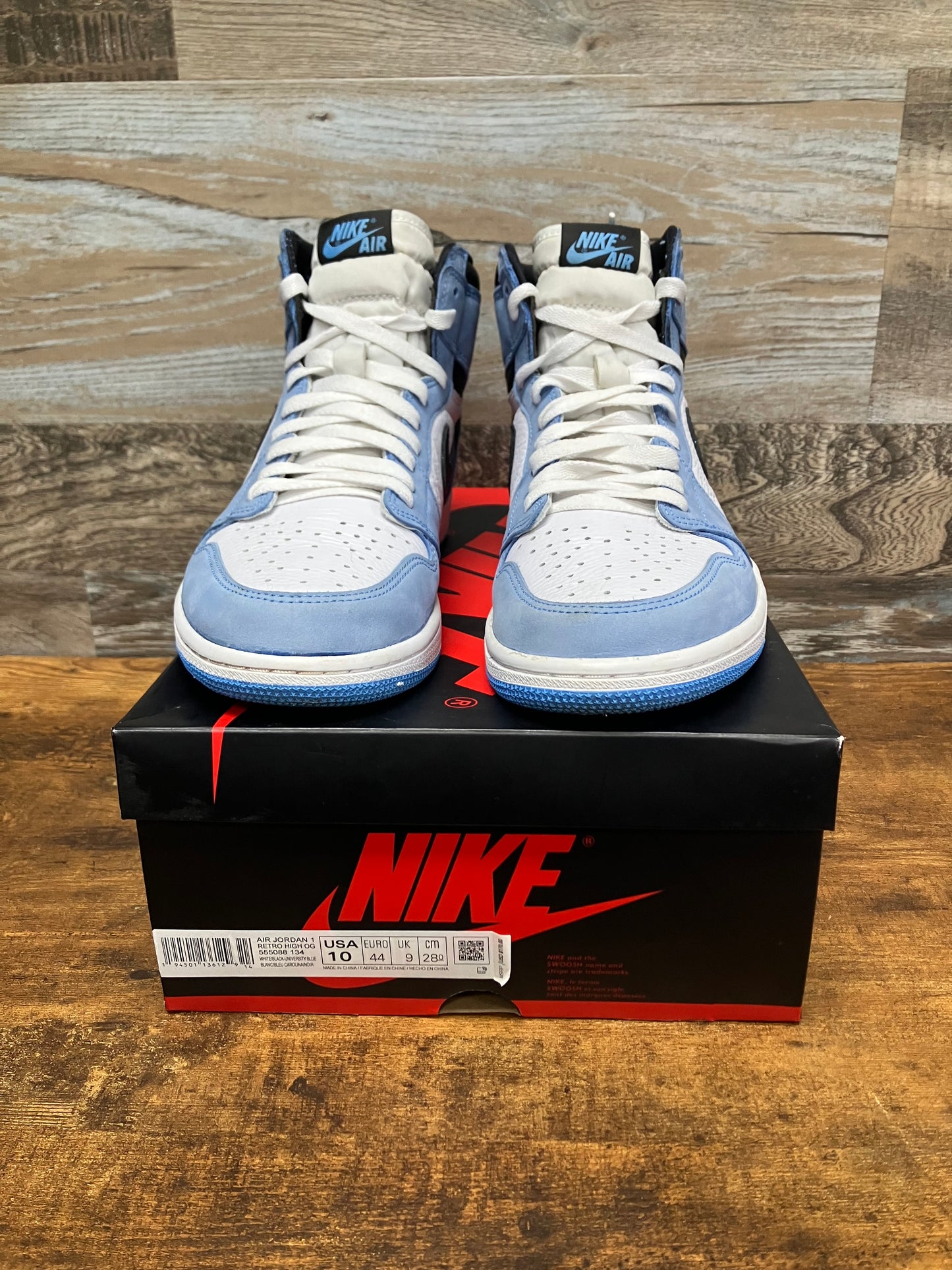 Jordan 1 High University Blue Size 10