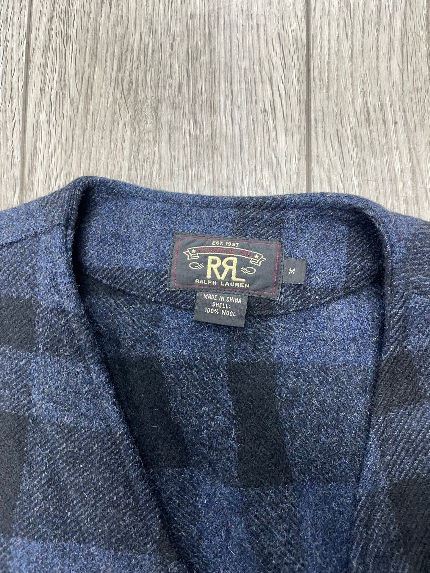 M - RRL Wool Buckleback vest