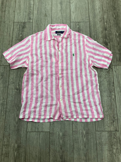 Polo Pink Linen Button Up Size M