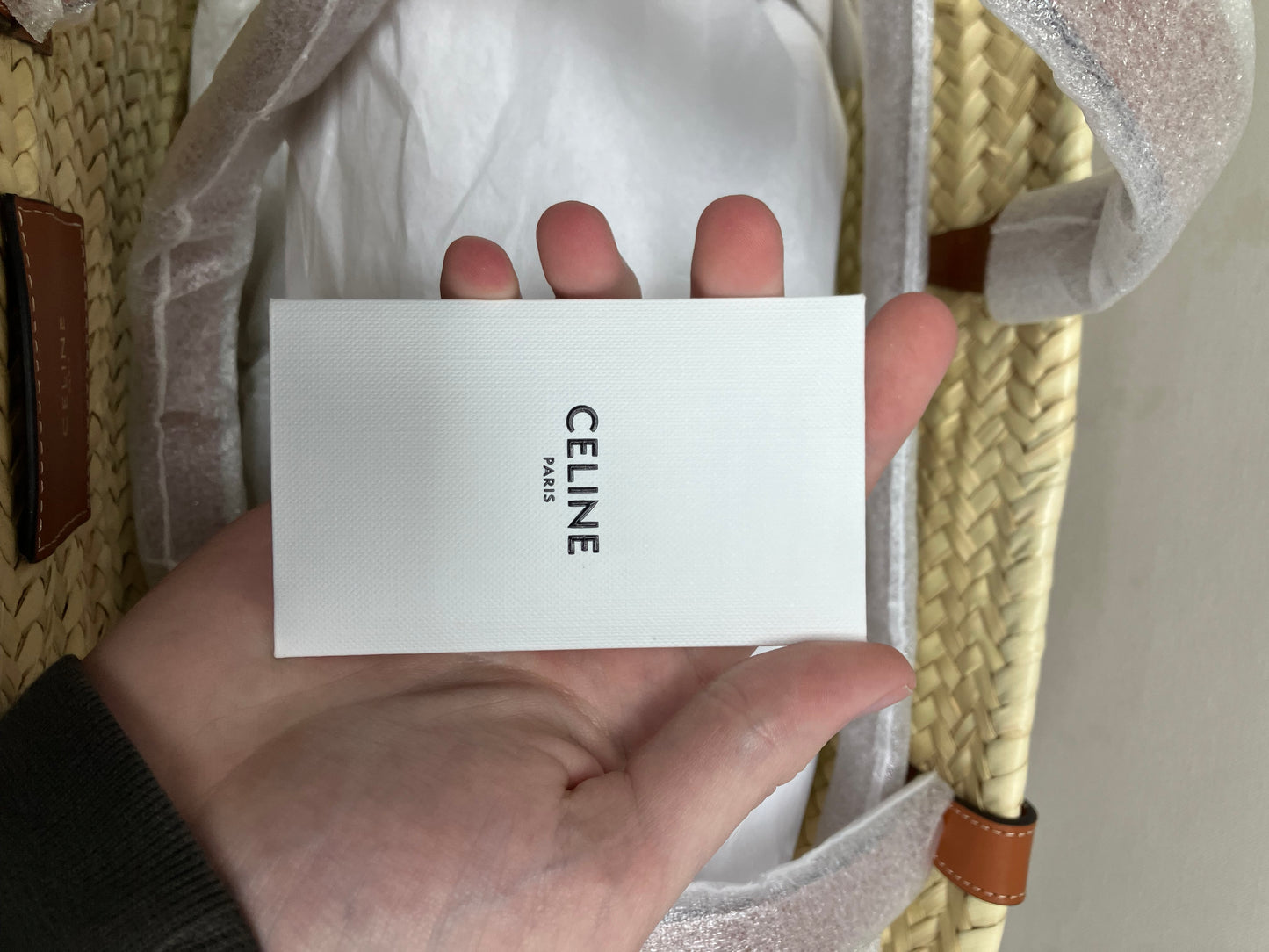 Celine Classic Panier in Palm Leaves Bag