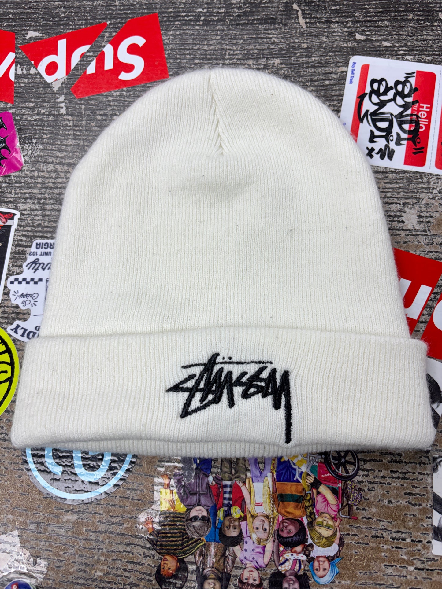 Nike stussy white beanie