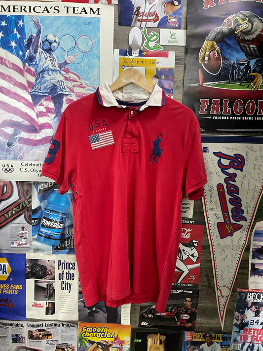 L - Polo by Ralph Lauren Big horse USA Flag Polo