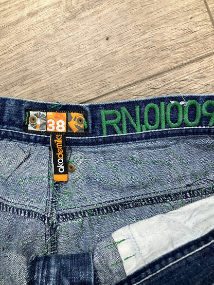 38 - Vtg Akademics Jorts Embroidery