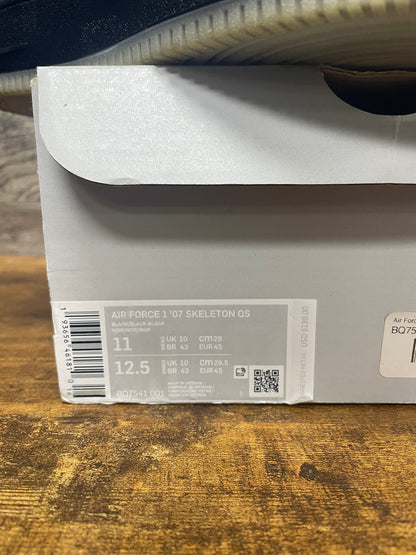11 - Nike Air Force 1 '07 QS "Black Skeleton" sneakers