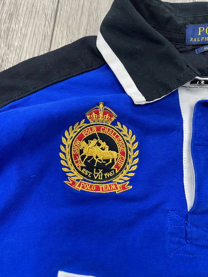 L -  Polo Ralph Lauren Snow Polo Challenge Cup Crest Rugby Shirt