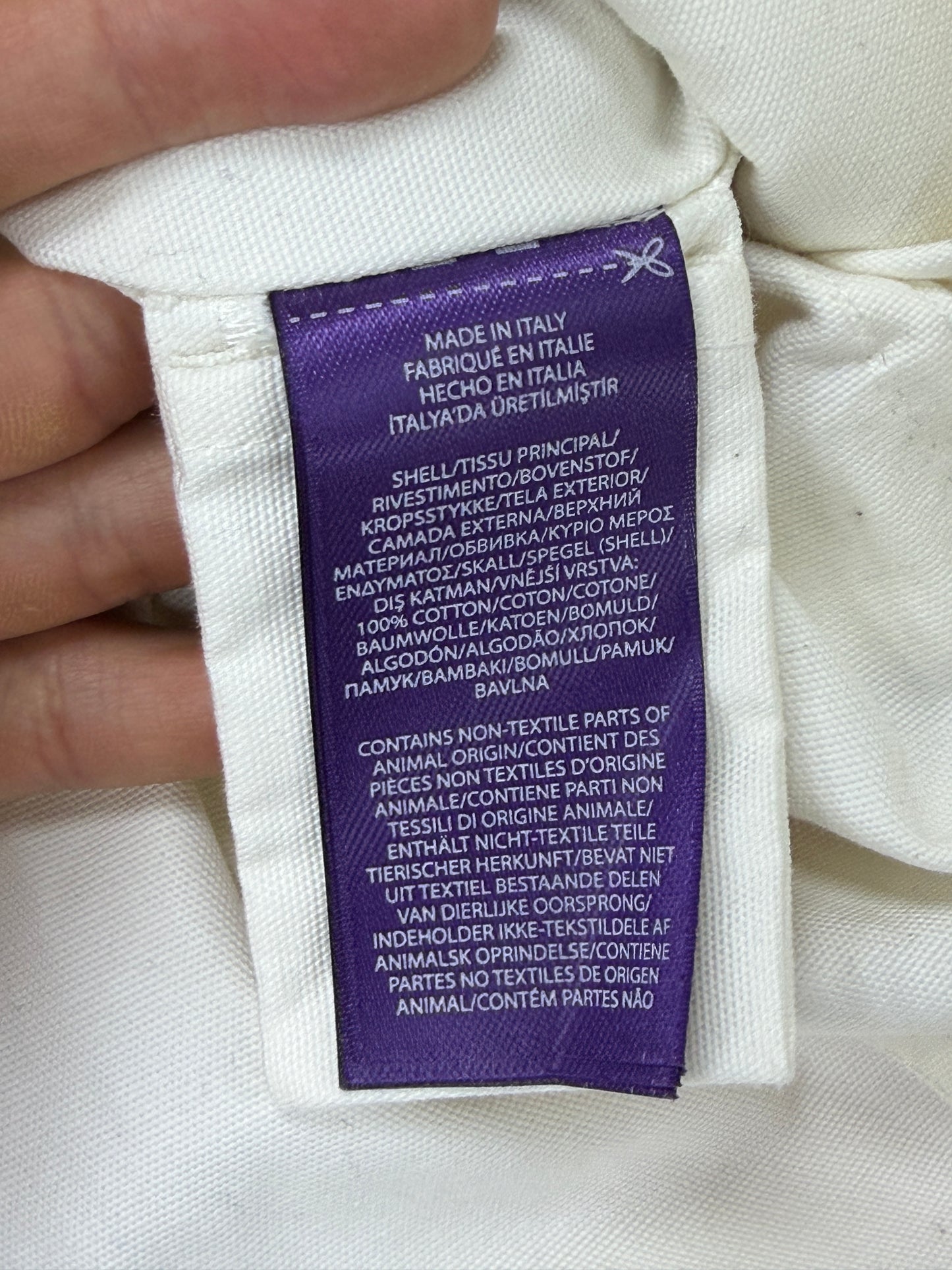 M - Ralph Lauren Purple Label Fireman Clasp White Jacket