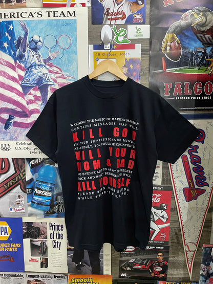 L - 1990s Marilyn Manson "Kill God" band t-shirt