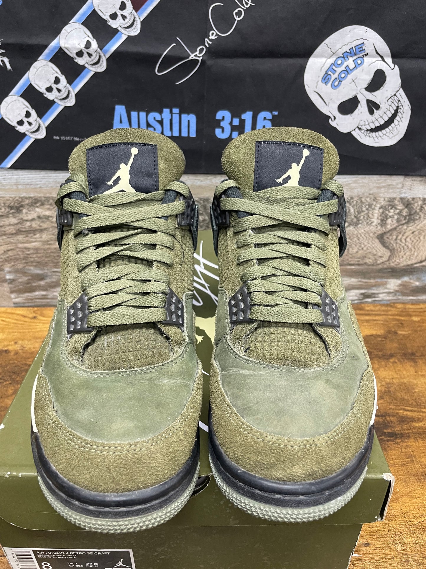8-Air Jordan 4 Olive Craft