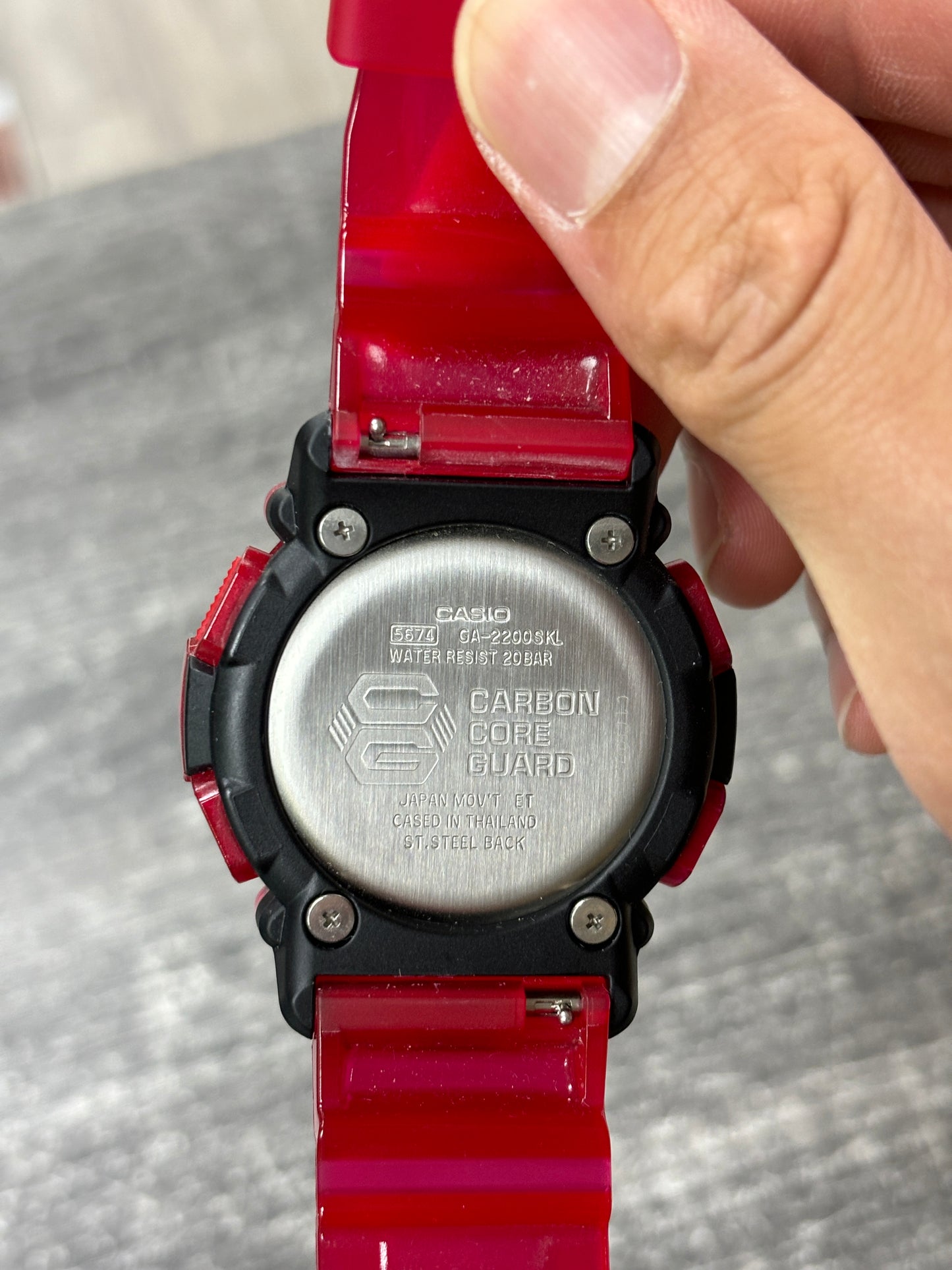 Casio G-Shock GA-2200SKL-4A Sound Wave Series Men's Watch-Red