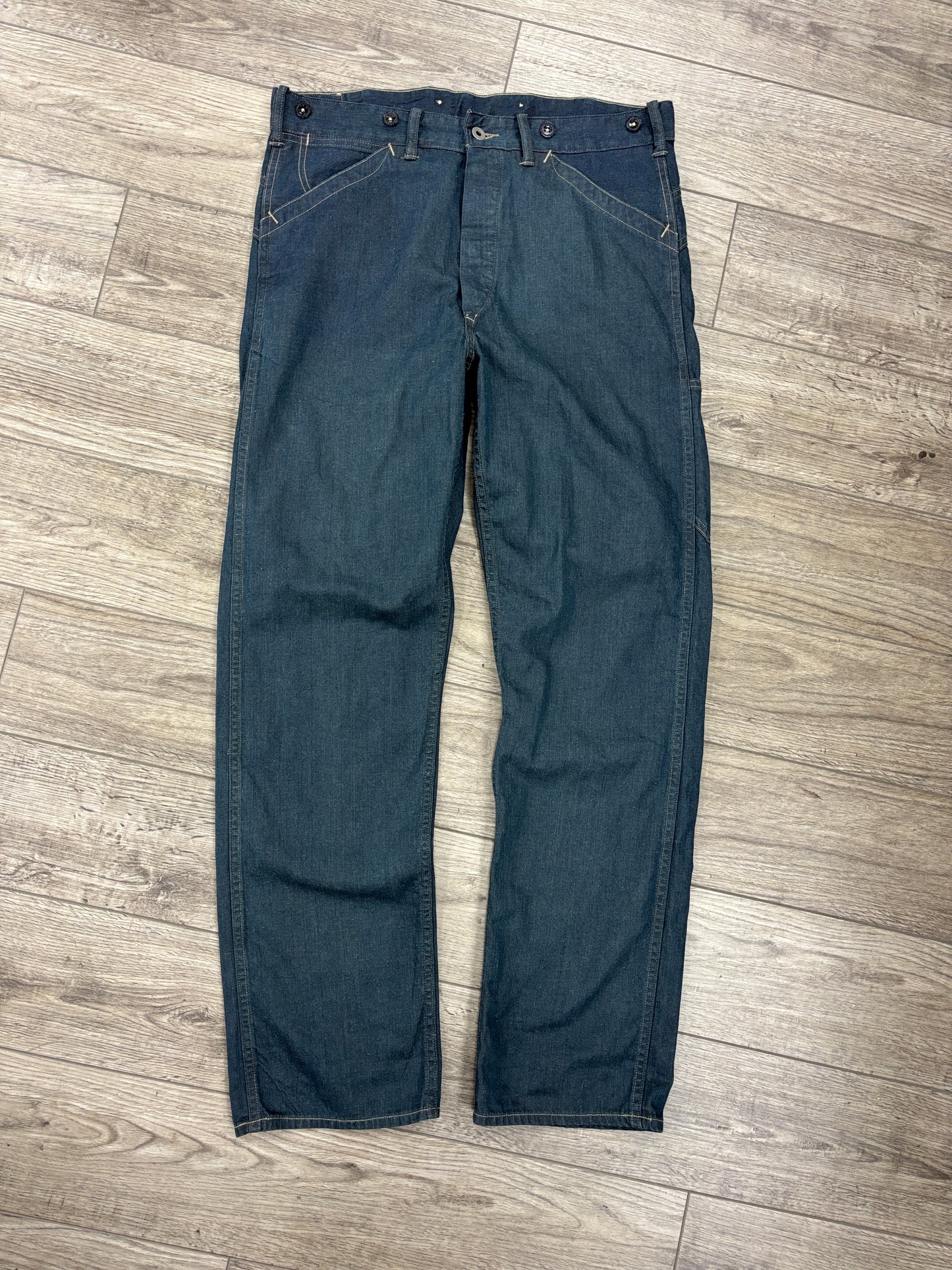 33x32 RRL buckleback denim carpenter pants