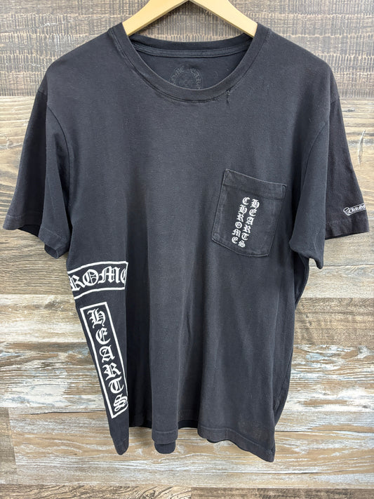 Chrome hearts t bar vertical logo tee shirt Large