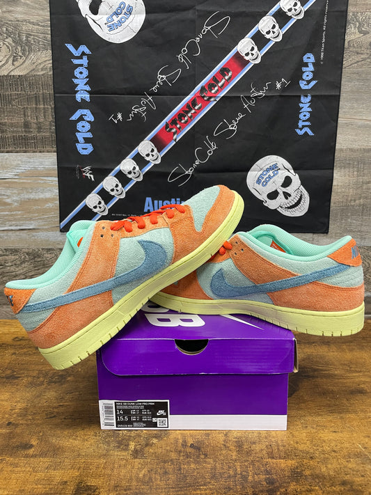 14 - Nike SB Dunk Low in the "Orange and Emerald Rise