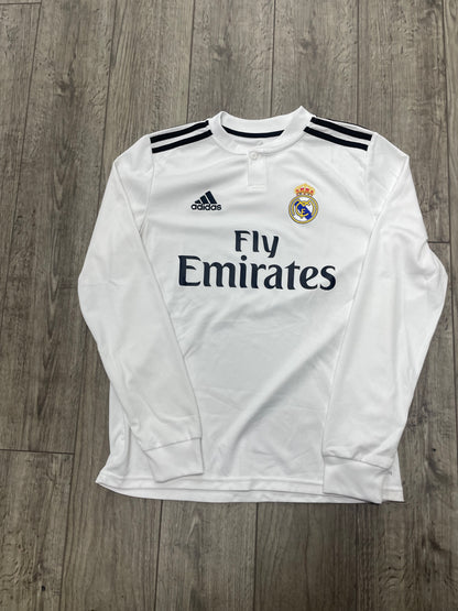 Kids XL - Real Madrid 2018-2019 Long Sleeve Home Kit