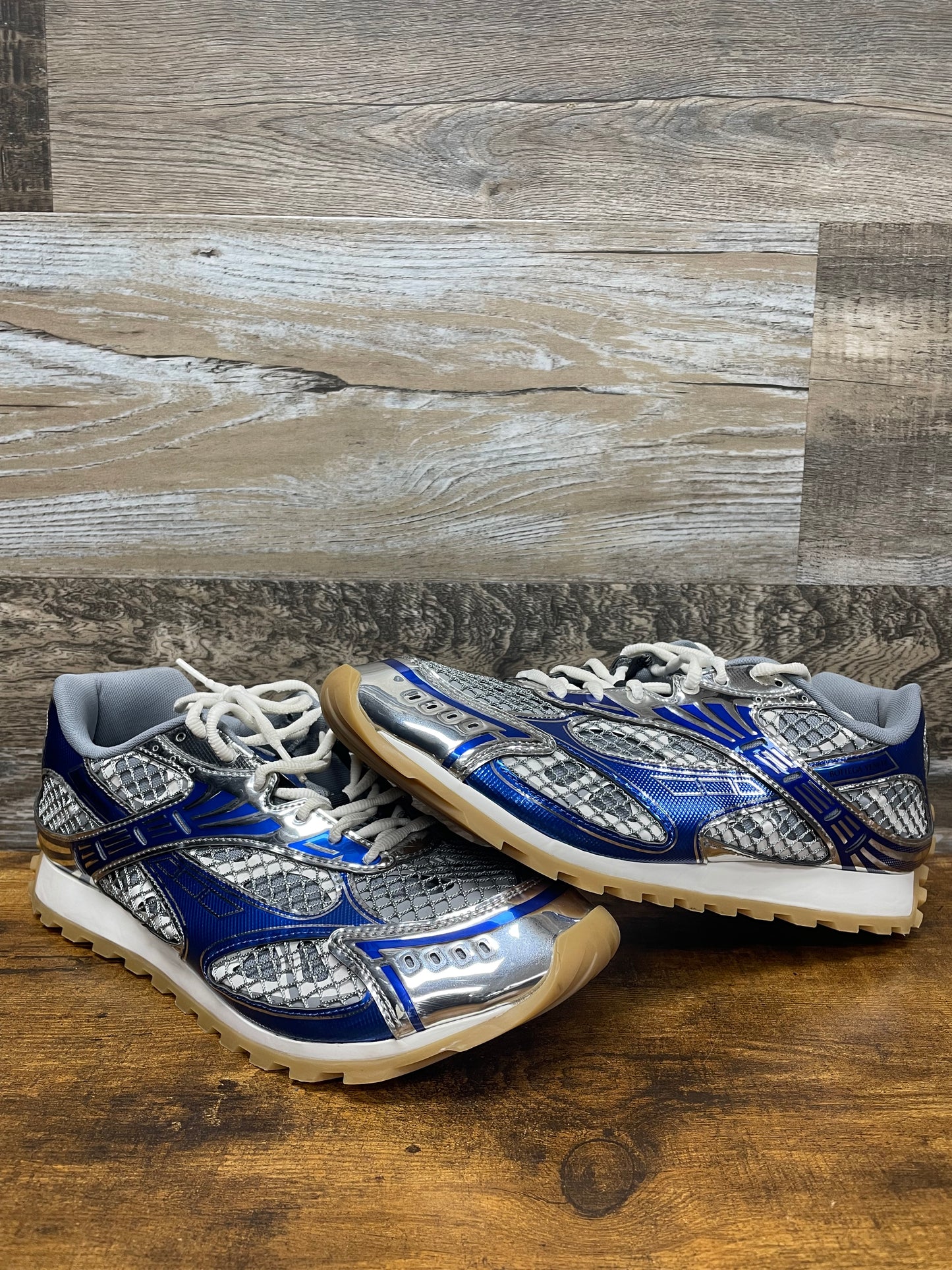 Bottega Veneta Gray & Blue Orbit Sneakers 46