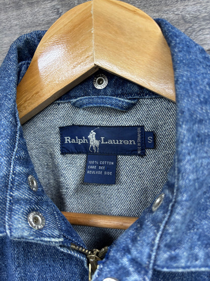 S- Polo Ralph Lauren Denim Cross Flags Jacket