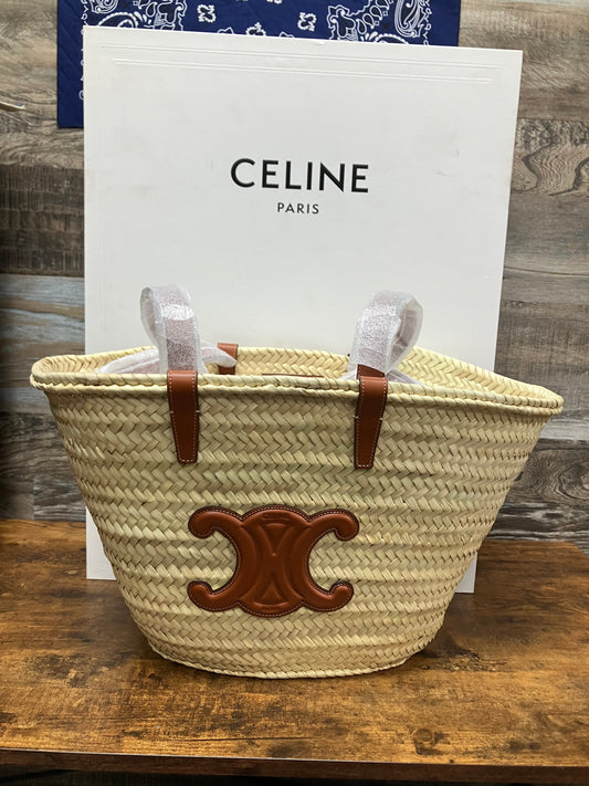 Celine Classic Panier in Palm Leaves Bag